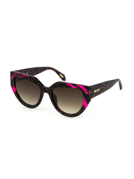 Just Cavalli Women's Sunglasses with Multicolour Tartaruga Plastic Frame and Brown Gradient Lens JC086 01GQ