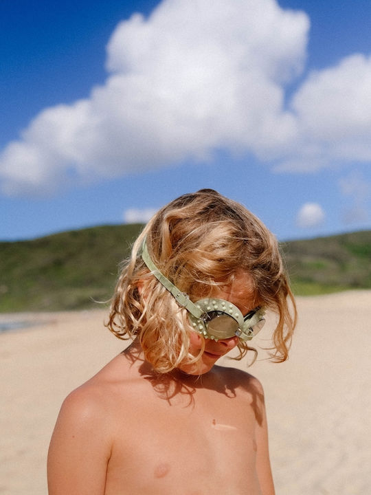 Sunnylife Khaki Γυαλιά Κολύμβησης Παιδικά με Αντιθαμβωτικούς Φακούς Πράσινα