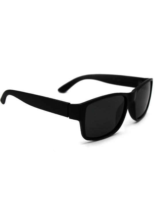 V-store Sunglasses with Black Plastic Frame and Black Polarized Lens POL4061BLACKMAT