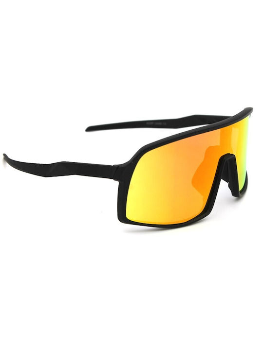 V-store Sunglasses with Black Plastic Frame and Multicolour Polarized Mirror Lens POL8230PORANGE