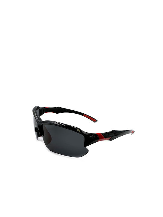 V-store Men's Sunglasses with Black Plastic Frame and Black Polarized Lens POL9301BLACK