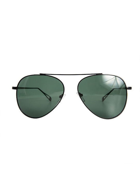 V-store Sunglasses with Black Metal Frame and Green Polarized Lens POL9533GREEN