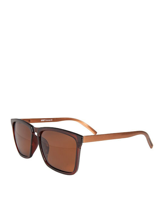 V-store Unisex Sunglasses with Brown Plastic Frame and Brown Polarized Lens POL10018COFFEE