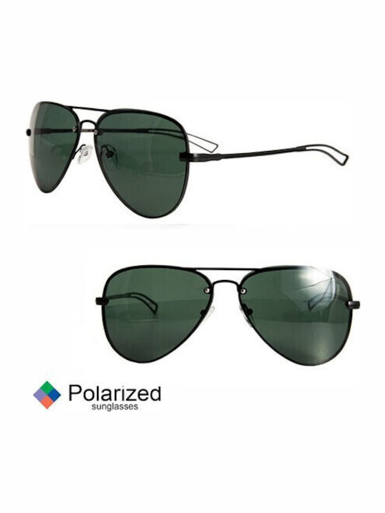 V-store Damenteil Sonnenbrillen mit Schwarzem Horn umrandetem Rahmen und Schwarzem Verlaufsfarbe Polarisiert Linse POL9534GREENBLACK
