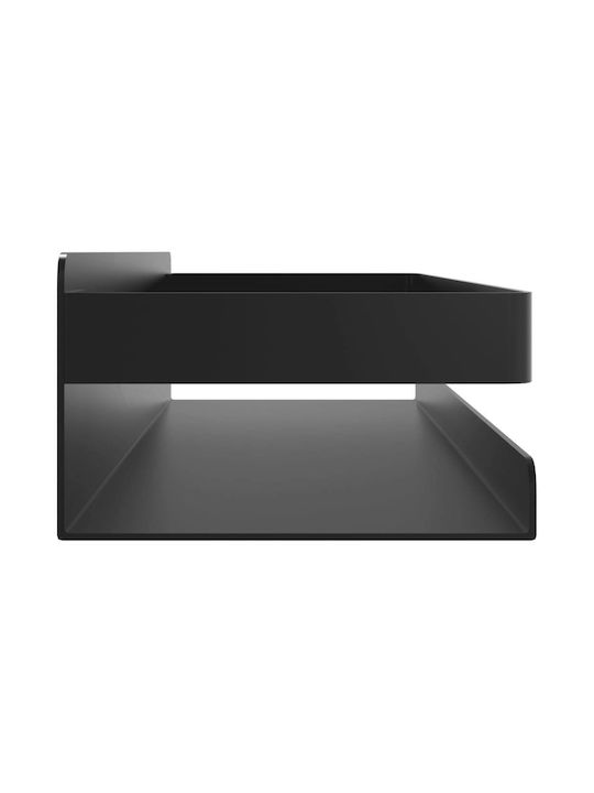 vidaXL Стенен Рафт за баня Пластмасен 30x10x6см Черна