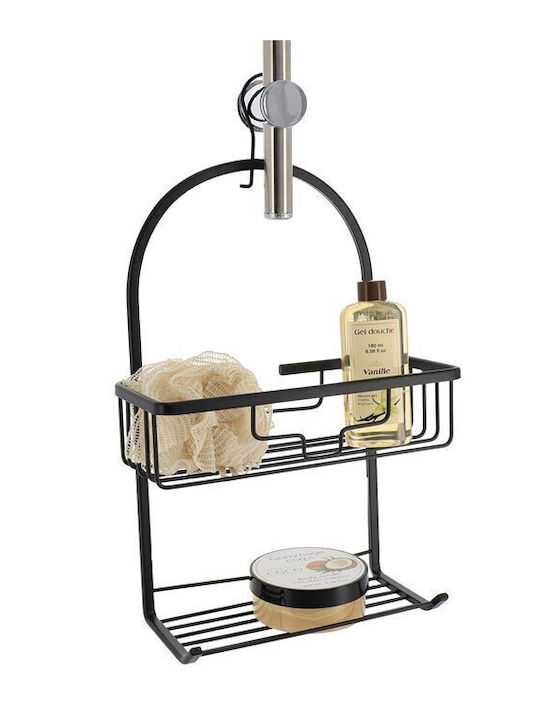 Wall Mounted Bathroom Shelf Metallic 28x12.5x12.5cm Black