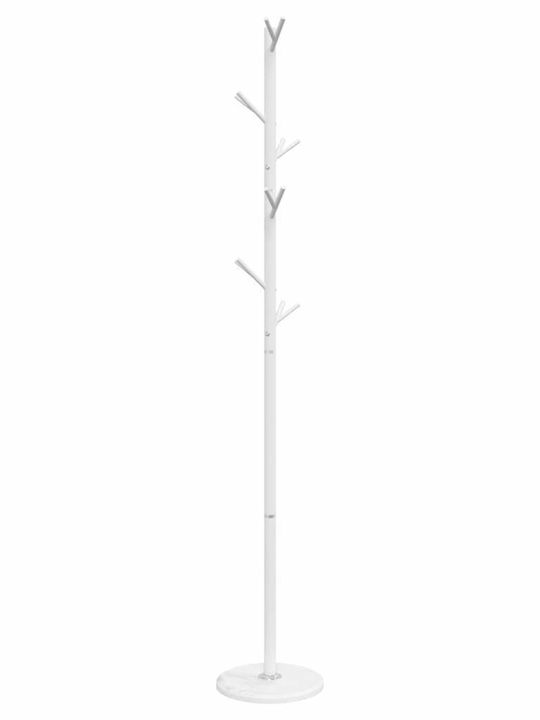 vidaXL Καλόγερος Μεταλλικός Λευκός 29x29x172cm