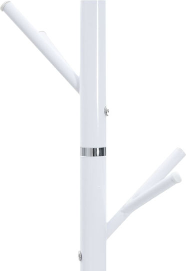 vidaXL Καλόγερος Μεταλλικός Λευκός 29x29x172cm
