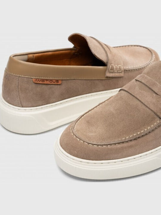 Men's Suede Loafers Beige