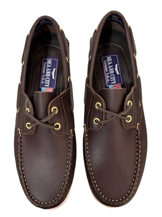 Men's Leather Boat Shoes Brown