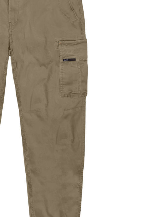 Double Men's Trousers Cargo Elastic Beige