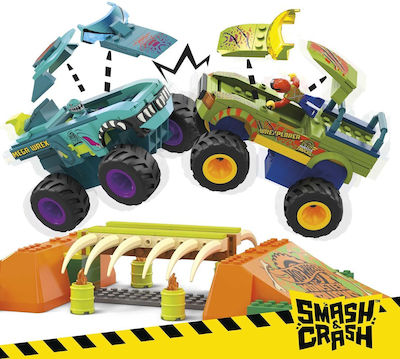 Mattel Mega Hot Wheels: Monster Trucks Smash Crash Car Mega-Wrex Boneyard Stunt Course