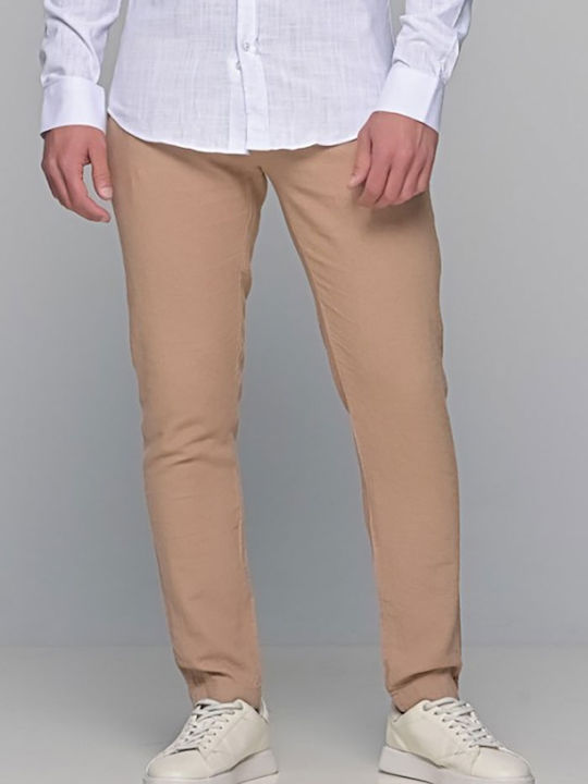 Kedi Men's Trousers in Slim Fit Beige