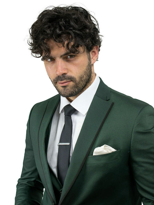 Men's Suit with Vest Green