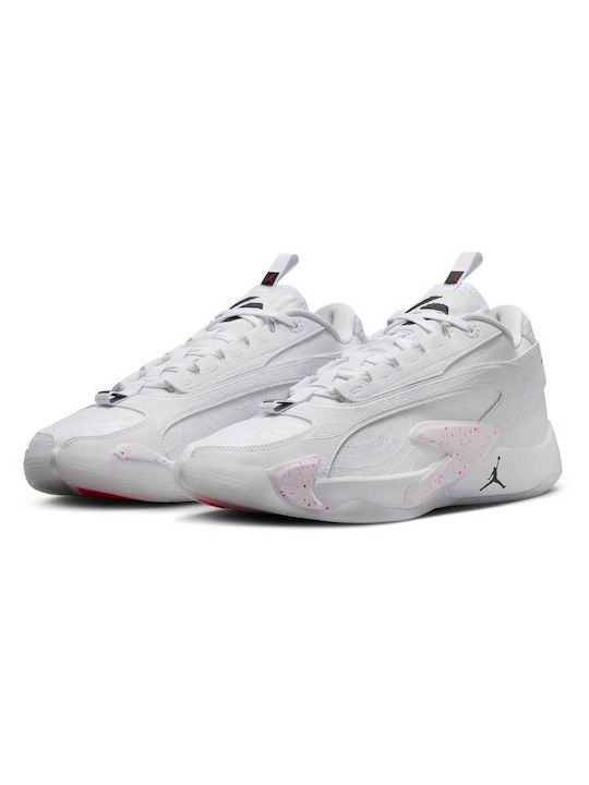 Jordan Luka 2 cu talpă joasă Pantofi de baschet White / Hyper Pink / Black