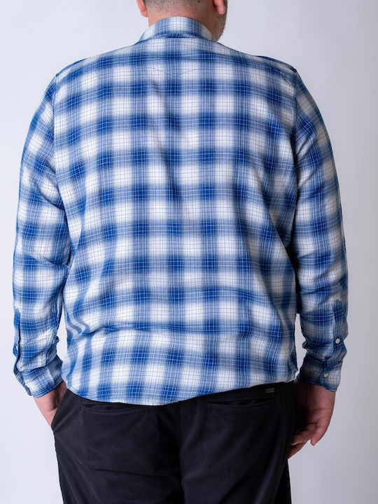 Lee Men's Shirt Long Sleeve Cotton Checked Blue