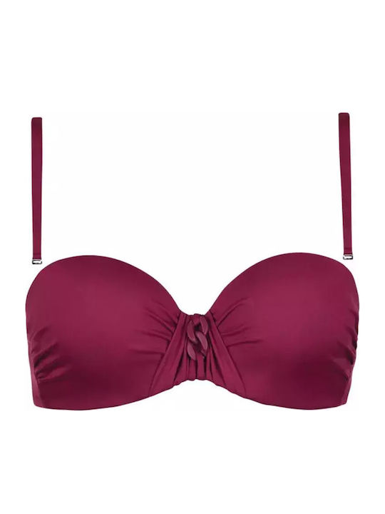 Strapless Bikini Top Μπορντό