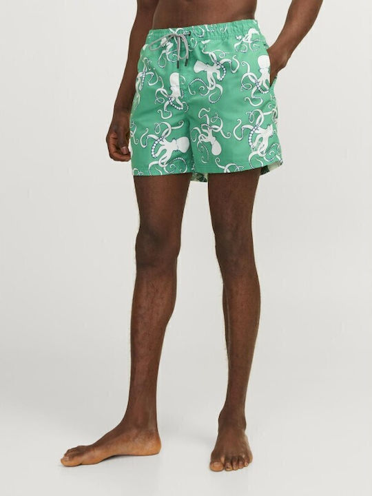 Men's Swimwear Shorts Green with Patterns