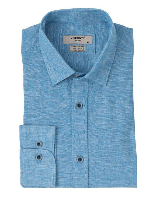 Visconti Men's Shirt Long Sleeve Linen Silicon