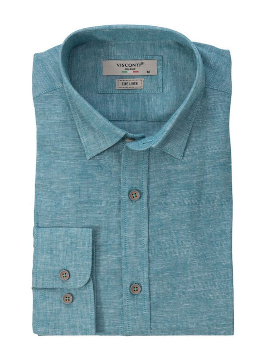 Visconti Men's Shirt Long Sleeve Linen MENTA