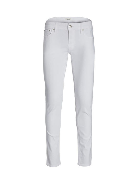 Men's Elastic Jeans Pants with Slim Fit White