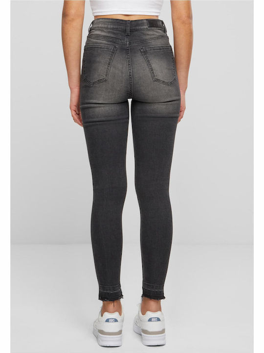 Hoch tailliert Damenjeans in Enger Passform Black