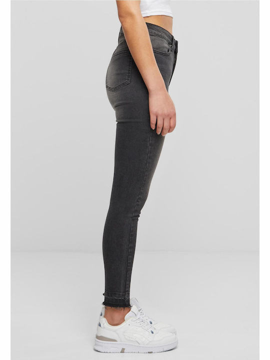 Hoch tailliert Damenjeans in Enger Passform Black
