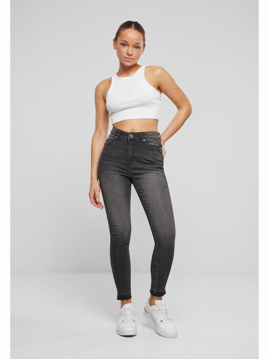 Hoch tailliert Damenjeans in Enger Passform Black