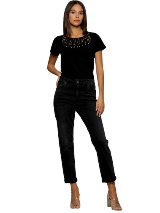 kocca Women's Jean Trousers in Straight Line Nero