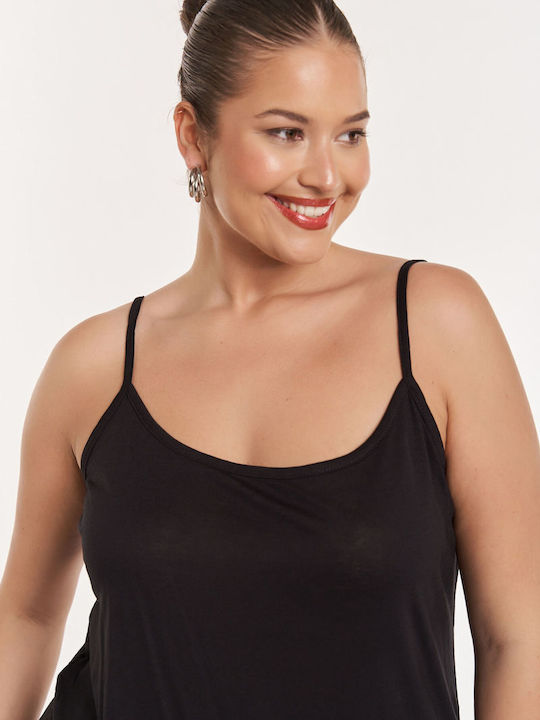 Women's Blouse with Straps Black