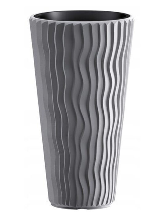 Prosperplast Ghiveci Plastic Argintiu 40x40x71εκ.