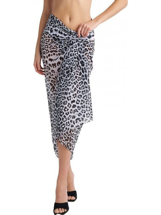 Blu4u Black Γυναικείο Παρεό Animal Print