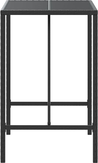 Masa Bar pentru spații exterioare mici Ratan Negru 70x70x110buc