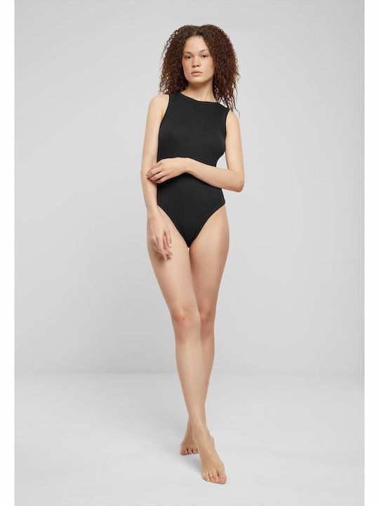 Sleeveless Bodysuit Relaxed Fit Black