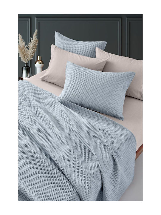 Guy Laroche Idol Set Coverlet Queen Size Microfiber Blue 250x240cm 2pcs