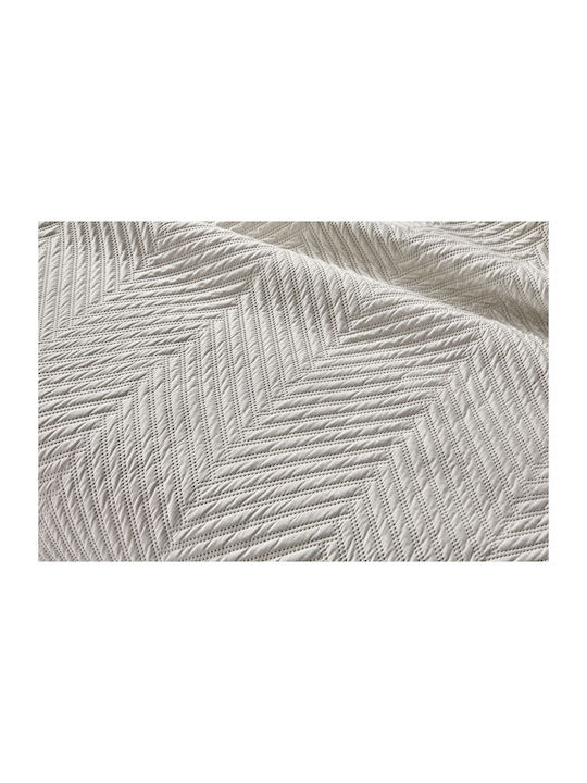 Guy Laroche Bone Set Coverlet Queen Size Microfiber Natural 220x240cm 2pcs