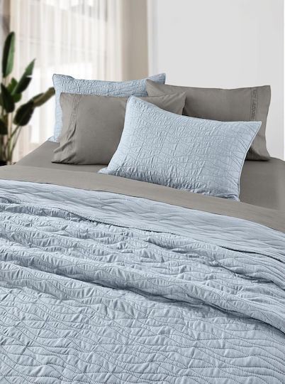 Guy Laroche Shadow Σετ Κουβερλί Υπέρδιπλο Microfiber Shadow Blue 220x240cm 2τμχ