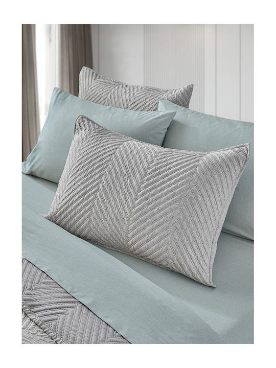 Guy Laroche Bone Set Coverlet Queen Size Microfiber Bone Grey 220x240cm 2pcs