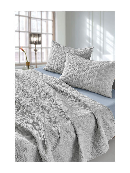 Guy Laroche Tempest Set Coverlet Queen Size Microfiber Grey 220x240cm 2pcs