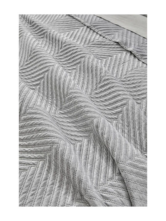 Guy Laroche Bone Set Coverlet Queen Size Microfiber Bone Grey 220x240cm 2pcs