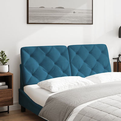 vidaXL Bed Headboard made of Fabric Blue 122x6x48cm