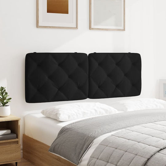 vidaXL Fabric Bed Headboard Pillow Black 122x48cm