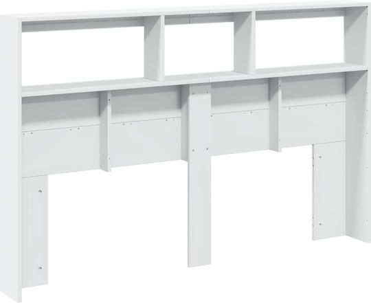 vidaXL Hölzernes Kopfstütze für Betten Weiß 160x102cm