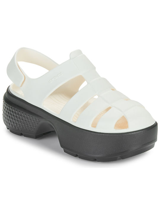 Crocs Women's Flat Sandals in White Color