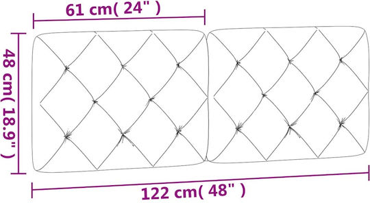 vidaXL Fabric Back Cushion for Bed Headboard Pink 122x48cm