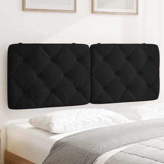 vidaXL Fabric Bed Headboard Pillow Black 122x48cm