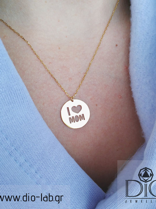 Ασημένιο 925 Κολιέ I Love Mom
