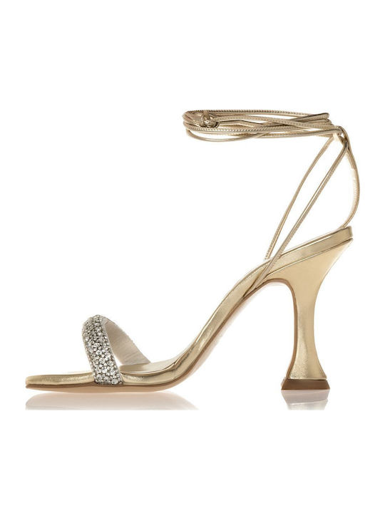 Sandalen mit Strass Gold