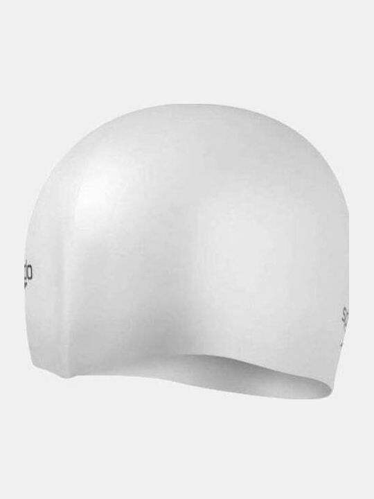 Speedo Long Hair Adult Swimming Cap Silicone Silver 0616814561