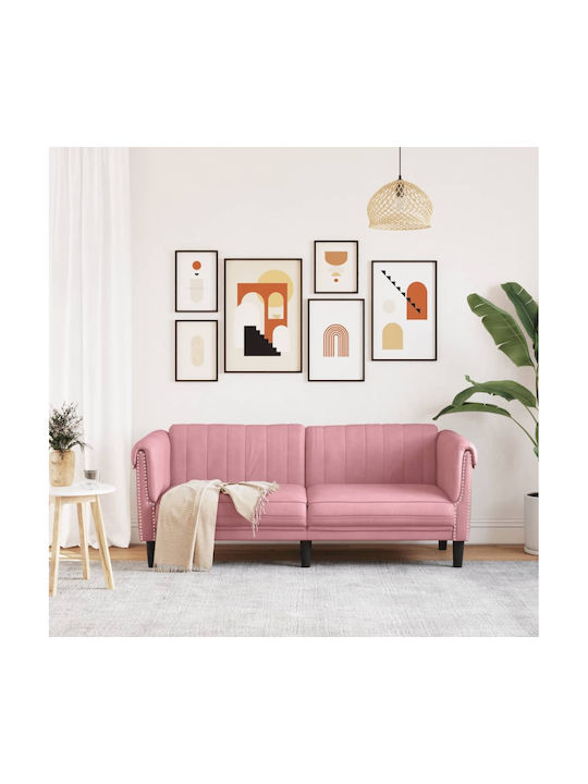 Two-Seater Couch Velvet Pink 182x77x74cm